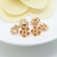 Brass Jewelry Pendants, Flower, 24K gold plated, nickel, lead & cadmium free, 7x9mm, Hole:Approx 2mm, 50PCs/Lot, Sold By Lot