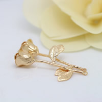 Brass Jewelry Pendants Rose 24K gold plated nickel lead & cadmium free Approx 1mm Sold By Lot