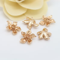 Brass Jewelry Pendants Flower 24K gold plated nickel lead & cadmium free Approx 1.5mm Sold By Lot