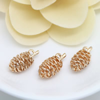 Brass Jewelry Pendants, Pinecone, 24K gold plated, nickel, lead & cadmium free, 10x19x8mm, Hole:Approx 1.8mm, 30PCs/Lot, Sold By Lot