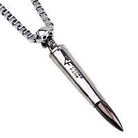 Zinc Alloy Jewelry Necklace with iron chain Bullet plated box chain nickel lead & cadmium free Sold Per 21.5 Inch Strand