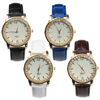 Women Wrist Watch, PU Leather, with Glass & Tibetan Style, plated, with rhinestone, more colors for choice, nickel, lead & cadmium free, 40mm, Length:Approx 9 Inch, 5PCs/Lot, Sold By Lot