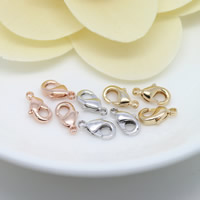 Brass Lobster Clasp, plated, more colors for choice, nickel, lead & cadmium free, 12mm, Hole:Approx 1mm, 50PCs/Lot, Sold By Lot