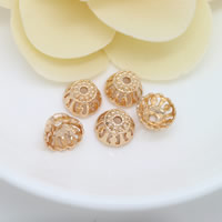 Brass Bead Cap, 24K gold plated, hollow, nickel, lead & cadmium free, 10x6mm, Hole:Approx 1.3mm, 50PCs/Lot, Sold By Lot
