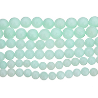 окрашенная Jade Бусины, Круглая, разный размер для выбора, светло-синий, отверстие:Приблизительно 1.5mm, Продан через Приблизительно 16 дюймовый Strand