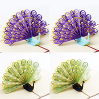 Paper 3D Greeting Card, Peacock, more colors for choice, 150x150mm, 10PCs/Lot, Sold By Lot