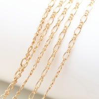 Brass, 24K gold plated, figure-8 chain, nickel, lead & cadmium free, 4x2.50x0.40mm, 5m/Lot, Sold By Lot