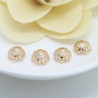 Brass Bead Cap, Flower, 24K gold plated, nickel, lead & cadmium free, 9.50x5mm, Hole:Approx 1.3mm, 100PCs/Lot, Sold By Lot