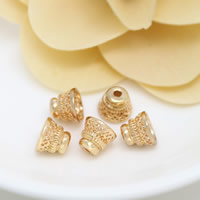 Brass Bead Cap, 24K gold plated, hollow, nickel, lead & cadmium free, 8x7mm, Hole:Approx 1.5mm, 50PCs/Lot, Sold By Lot
