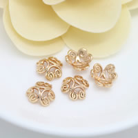 Brass Bead Cap, Flower, 24K gold plated, different size for choice, nickel, lead & cadmium free, Hole:Approx 1.3mm, 100PCs/Lot, Sold By Lot