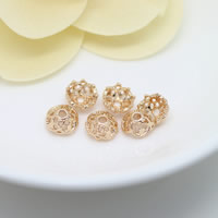 Brass Bead Cap, Flower, 24K gold plated, hollow, nickel, lead & cadmium free, 7.50mm, Hole:Approx 1.5mm, 100PCs/Lot, Sold By Lot