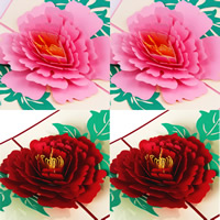 Papier 3D Grußkarte, Blume, 3D-Effekt, keine, 130x155mm, 10PCs/Menge, verkauft von Menge