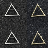 Zinklegierung Broschen, Dreieck, plattiert, keine, frei von Blei & Kadmium, 38x38mm, 3PCs/Tasche, verkauft von Tasche