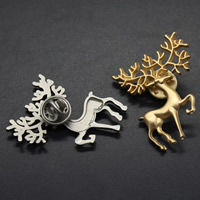 Collar Brooch Zinc Alloy Deer plated lead & cadmium free Sold By Bag