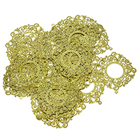 Colgantes de la joyería de cobre amarillo, metal, chapado en color dorado, libre de níquel, plomo & cadmio, 31.50x34x0.20mm, agujero:aproximado 1mm, 100PCs/Grupo, Vendido por Grupo