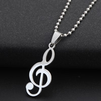 Stainless Steel Jewelry Necklace Music Note ball chain original color Length Approx 19.6 Inch Sold By Lot