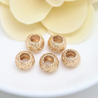 Brass European Beads, Drum, 24K gold plated, without troll, nickel, lead & cadmium free, 10x7mm, Hole:Approx 5mm, 30PCs/Lot, Sold By Lot