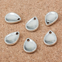 Tibetan Style, Teardrop, antique silver color plated, nickel, lead & cadmium free, 11x8x2mm, Hole:Approx 1mm, 550PCs/Lot, Sold By Lot