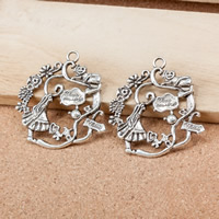 Tibetan Style Pendants, antique silver color plated, nickel, lead & cadmium free, 41x41x3mm, Hole:Approx 1mm, 100PCs/Lot, Sold By Lot