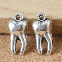 Tibetan Style Pendants, Tooth, antique silver color plated, nickel, lead & cadmium free, 16x8x5mm, Hole:Approx 1.5mm, 400PCs/Lot, Sold By Lot