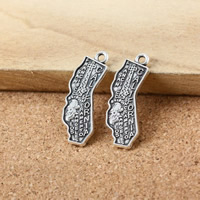 Zinc Alloy Pendant Map antique silver color plated nickel lead & cadmium free Approx 1.5mm Sold By Lot