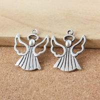 Tibetan Style Pendant, Angel, antique silver color plated, nickel, lead & cadmium free, 26x21x3mm, Hole:Approx 1.5mm, 400PCs/Lot, Sold By Lot