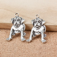Tibetan Style Pendant, Dog, antique silver color plated, nickel, lead & cadmium free, 26x18x4mm, Hole:Approx 2mm, 400PCs/Lot, Sold By Lot
