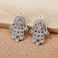 Tibetan Style Hamsa Pendants, antique silver color plated, hollow, nickel, lead & cadmium free, 30x20x2mm, Hole:Approx 2mm, 300PCs/Lot, Sold By Lot