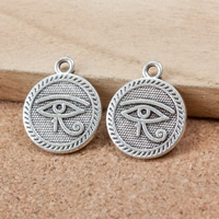 Tibetan Style Flat Round Pendants, antique silver color plated, nickel, lead & cadmium free, 18x15x2mm, Hole:Approx 2mm, 400PCs/Lot, Sold By Lot