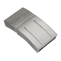 магнитная  застежка  из нержавеющей стали, нержавеющая сталь, Прямоугольная форма, оригинальный цвет, 35x18x6mm, отверстие:Приблизительно 16x3mm, 10ПК/Лот, продается Лот