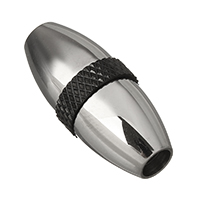 Edelstahl Magnetverschluss, oval, plattiert, zweifarbig, 10x23mm, Bohrung:ca. 4mm, 10PCs/Menge, verkauft von Menge