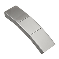 магнитная  застежка  из нержавеющей стали, нержавеющая сталь, Прямоугольная форма, оригинальный цвет, 41x11x4mm, отверстие:Приблизительно 10x3mm, 5ПК/Лот, продается Лот