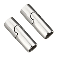 Stainless Steel Magnetic Clasp, Column, original color, 20x6.50mm, Hole:Approx 5mm, 10PCs/Lot, Sold By Lot