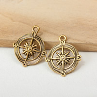 Zinc Alloy Tool Pendants Compass antique gold color plated nickel lead & cadmium free Approx 2mm Sold By Lot