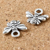 Tibetan Style Animal Pendants, Bee, antique silver color plated, nickel, lead & cadmium free, 10x11x12mm, Hole:Approx 2mm, 500PCs/Lot, Sold By Lot
