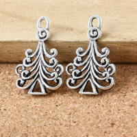 Tibetan Style Christmas Pendants, Christmas Tree, antique silver color plated, nickel, lead & cadmium free, 23x14x2mm, Hole:Approx 2mm, 400PCs/Lot, Sold By Lot