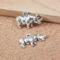 Tibetan Style Animal Pendants, Rhinoceros, antique silver color plated, nickel, lead & cadmium free, 13x20x4mm, Hole:Approx 1.5mm, 300PCs/Lot, Sold By Lot