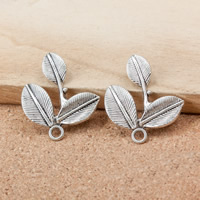 Tibetan Style Leaf Pendants, antique silver color plated, nickel, lead & cadmium free, 27x33x2mm, Hole:Approx 2mm, 200PCs/Lot, Sold By Lot