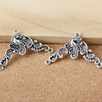 Tibetan Style Connector, antique silver color plated, 1/2 loop, nickel, lead & cadmium free, 26x42x4mm, Hole:Approx 1.5mm, 200PCs/Lot, Sold By Lot