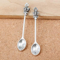 Tibetan Style Tool Pendants, Spoon, antique silver color plated, nickel, lead & cadmium free, 59x11x18mm, Hole:Approx 1.5mm, 130PCs/Lot, Sold By Lot