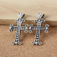 Tibetan Style Cross Pendants, antique silver color plated, nickel, lead & cadmium free, 32x19x2mm, Hole:Approx 3mm, 200PCs/Lot, Sold By Lot