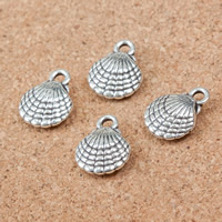 Tibetan Style Pendants, Shell, antique silver color plated, nickel, lead & cadmium free, 13x10x4mm, Hole:Approx 2mm, 500PCs/Lot, Sold By Lot