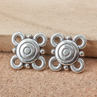 Tibetan Style Connector, antique silver color plated, 2/2 loop, nickel, lead & cadmium free, 17x14x3mm, Hole:Approx 2mm, 300PCs/Lot, Sold By Lot