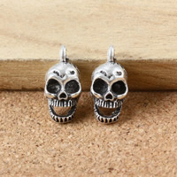 Tibetan Style Skull Pendants, antique silver color plated, Halloween Jewelry Gift, nickel, lead & cadmium free, 16x8x7mm, Hole:Approx 2mm, 300PCs/Lot, Sold By Lot