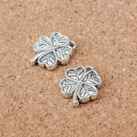 Tibetan Style Clover Pendant, Four Leaf Clover, antique silver color plated, nickel, lead & cadmium free, 13x11x2mm, Hole:Approx 1mm, 400PCs/Lot, Sold By Lot