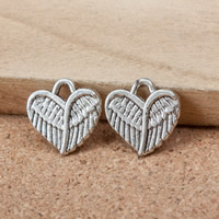 Tibetan Style Heart Pendants, antique silver color plated, nickel, lead & cadmium free, 13x13x1.50mm, Hole:Approx 2mm, 400PCs/Lot, Sold By Lot