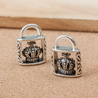 Tibetan Style Lock Pendants, antique silver color plated, nickel, lead & cadmium free, 17x24x8mm, Hole:Approx 5mm, 100PCs/Lot, Sold By Lot