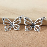 Tibetan Style Animal Pendants, Butterfly, antique silver color plated, nickel, lead & cadmium free, 18x27x2mm, Hole:Approx 1mm, 300PCs/Lot, Sold By Lot