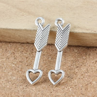 Zinc Alloy Pendants Arrow antique silver color plated nickel lead & cadmium free Approx 1.5mm Sold By Lot