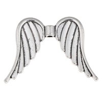 Zinc Alloy Jewelry Beads Angel Wing antique silver color plated lead & cadmium free Approx 1.5mm Sold By Bag